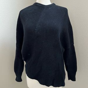 Free People Asymmetrical Black Sweater, Size s